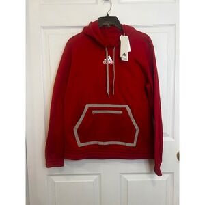 NEW- Adidas Men's Team Issue Pullover Hooded Zipper Jacket Medium Red Aeroready